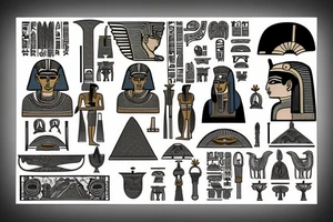Ancient Egyptian King on a Throne tattoo idea