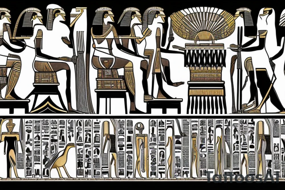 Ancient Egyptian King on a Throne tattoo idea