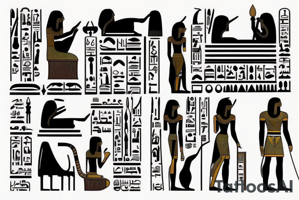 Ancient Egyptian King on a Throne tattoo idea