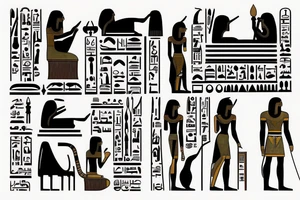 Ancient Egyptian King on a Throne tattoo idea