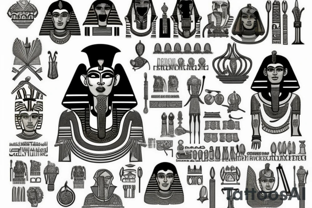 A pharaoh on a Throne tattoo idea