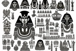 A pharaoh on a Throne tattoo idea