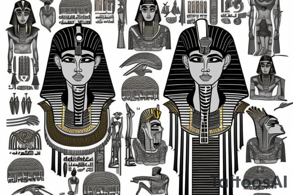 A pharaoh on a Throne tattoo idea
