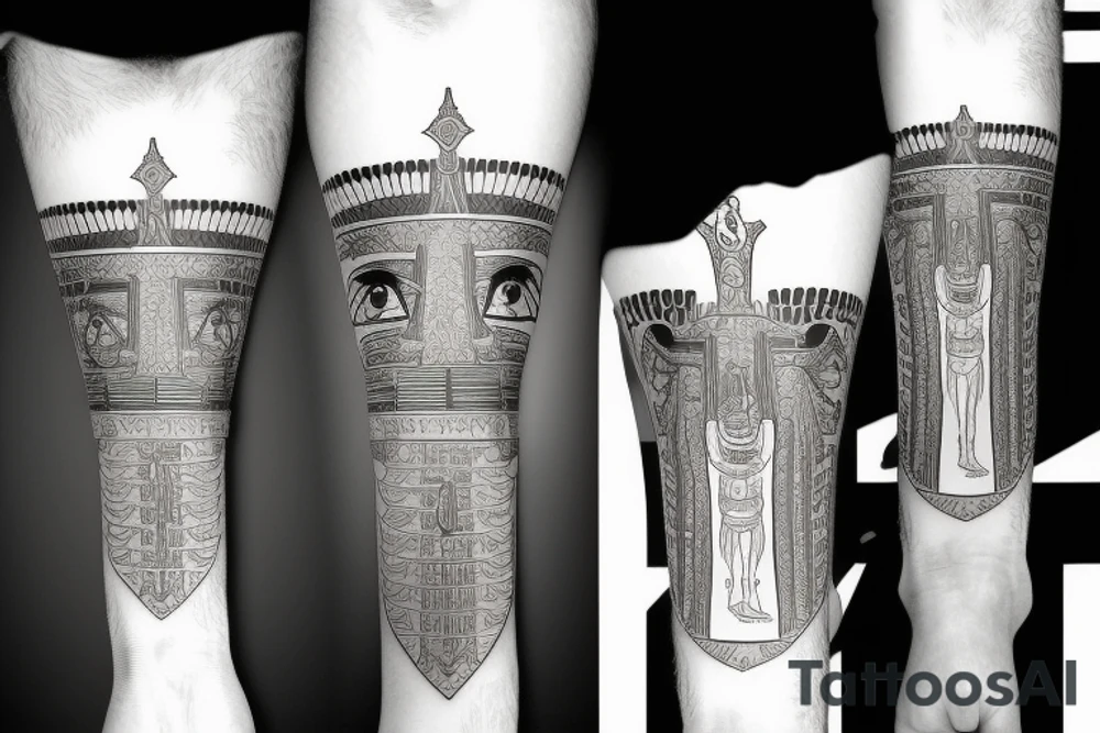 A pharaoh on a Throne tattoo idea