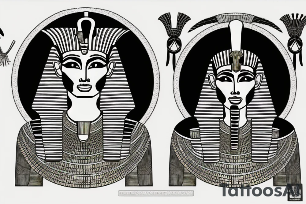 A pharaoh on a Throne tattoo idea