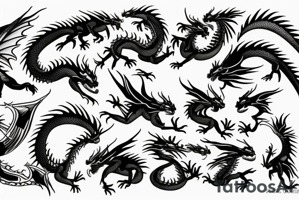 Dragon flying through space tattoo idea