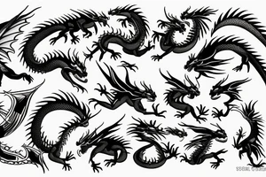 Dragon flying through space tattoo idea
