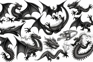 Dragon flying through space tattoo idea