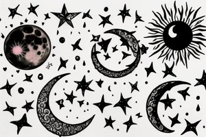 Moon hugs the sun tattoo idea