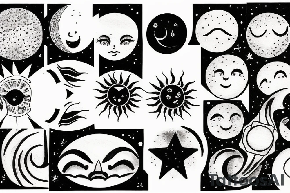 Moon hugs the sun tattoo idea
