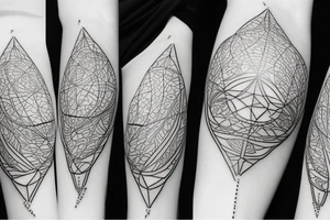 The golden ratio with bird and geometric shapes tattoo idea