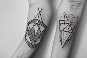 The golden ratio with bird and geometric shapes tattoo idea