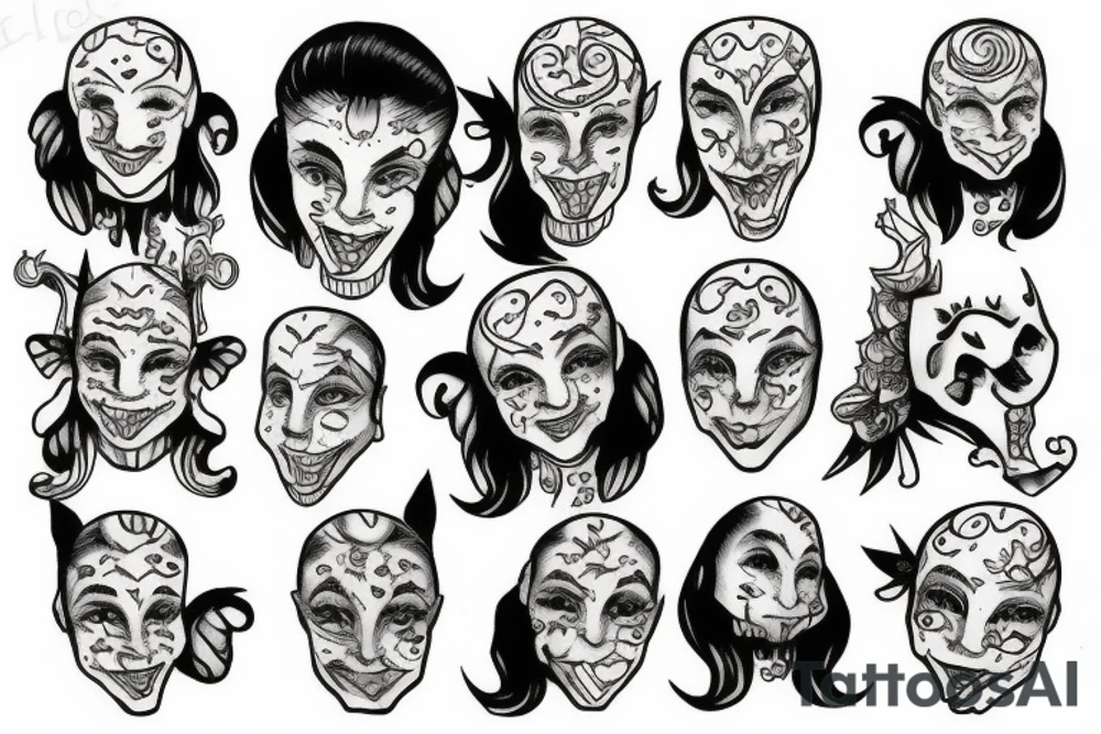 Sad jester tattoo idea