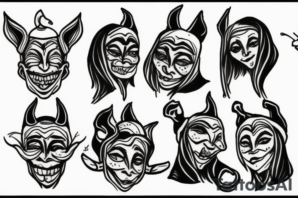 Sad jester tattoo idea