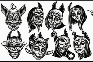 Sad jester tattoo idea