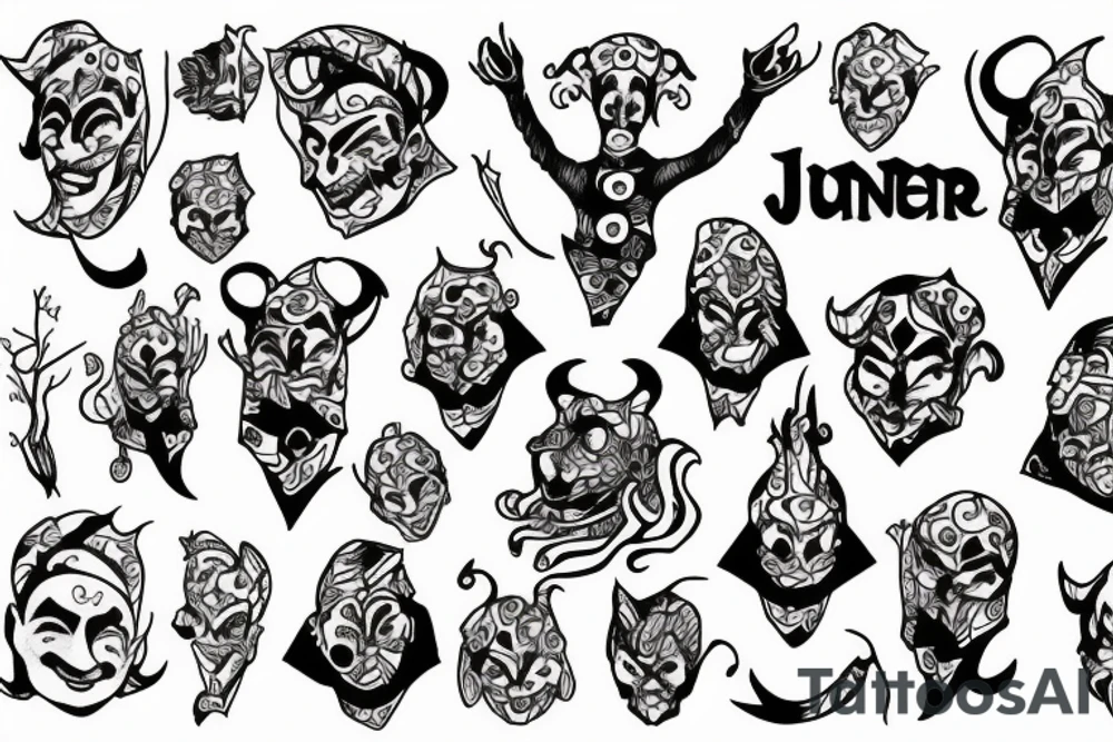 Full body jester tattoo idea