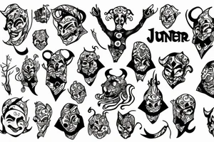 Full body jester tattoo idea