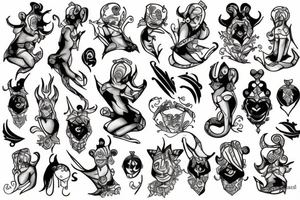 Full body jester tattoo idea