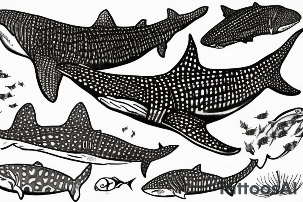 Underwater whale shark tattoo idea