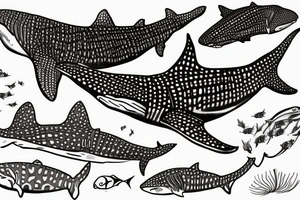 Underwater whale shark tattoo idea