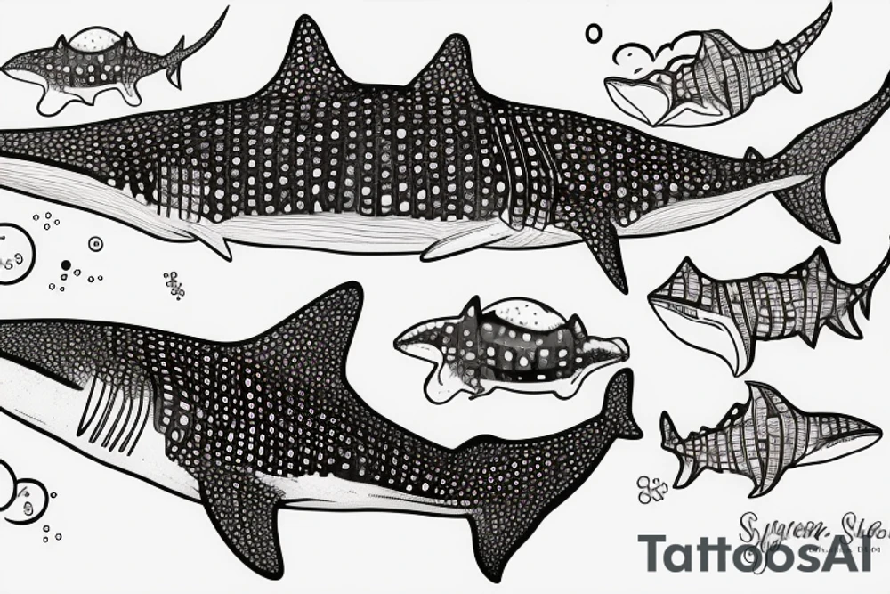 Underwater whale shark tattoo idea