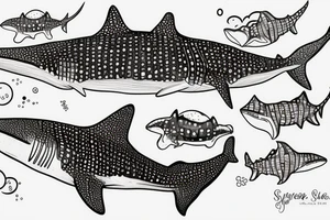 Underwater whale shark tattoo idea