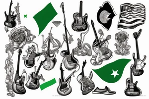 Band with the Pakistan, Venezuelan and American flag colors. tattoo idea