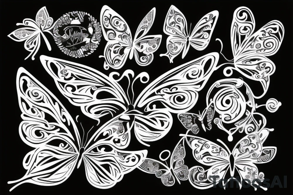 cyber sigilism abstract butterfly tattoo idea