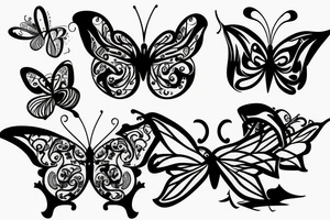 cyber sigilism abstract butterfly tattoo idea