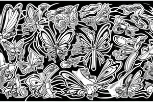cyber sigilism abstract butterfly tattoo idea