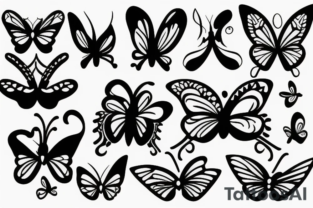 cyber sigilism abstract butterfly tattoo idea