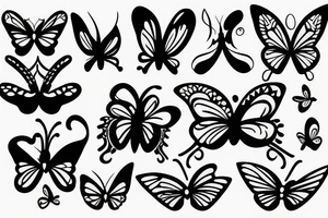 cyber sigilism abstract butterfly tattoo idea
