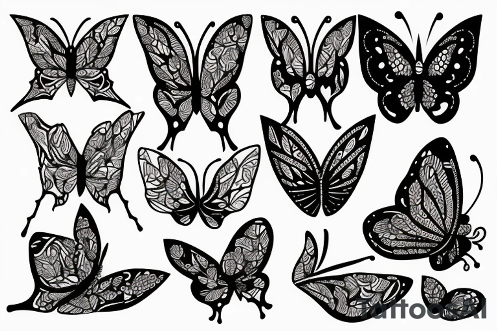 cyber sigilism abstract butterfly tattoo idea