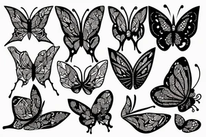 cyber sigilism abstract butterfly tattoo idea