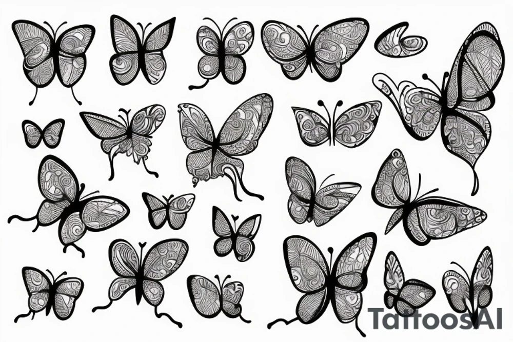 cyber sigilism abstract butterfly tattoo idea