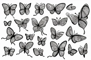 cyber sigilism abstract butterfly tattoo idea