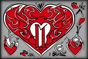 A simple design, in red, using the crown, the heart and the letter K from a pack of cards tattoo idea