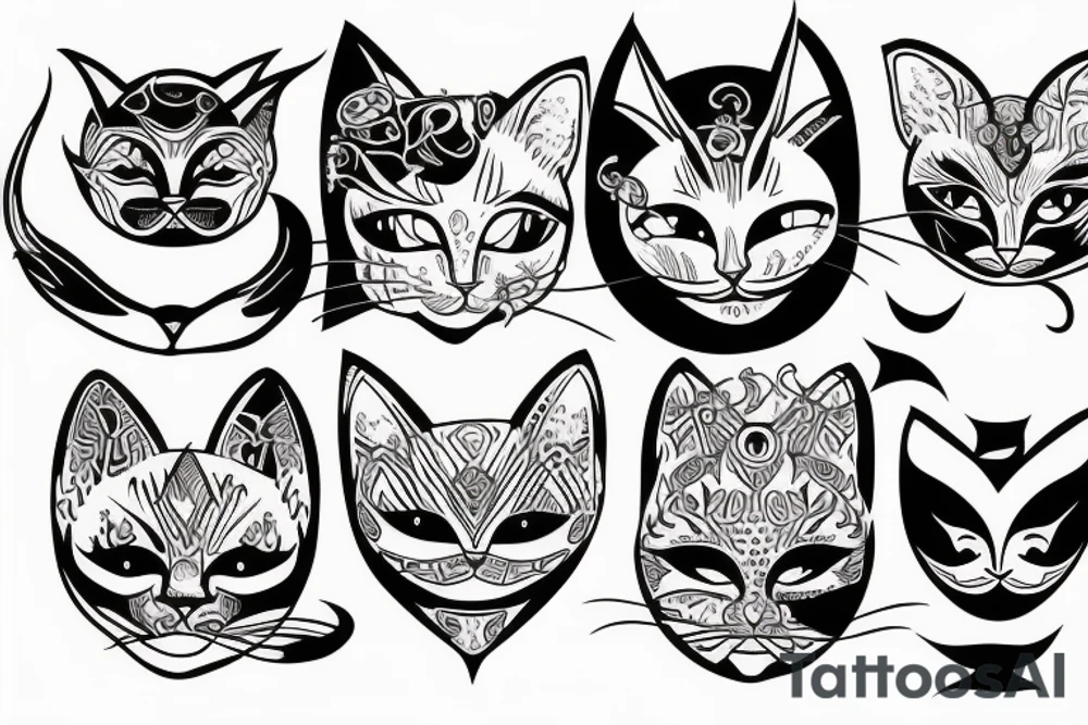 Devil with cat face tattoo idea