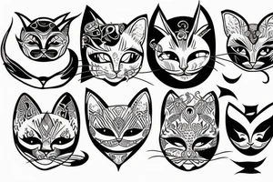 Devil with cat face tattoo idea