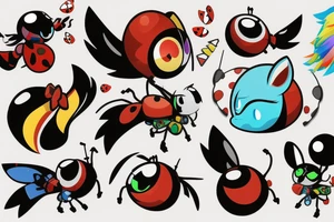 overwatch ladybug rainbowdash cutie mark tattoo idea