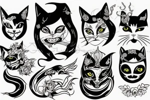 Devil with cat face tattoo idea