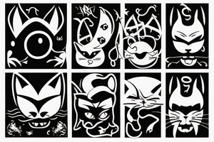 Devil with cat face tattoo idea