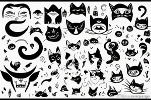 Devil with cat face tattoo idea