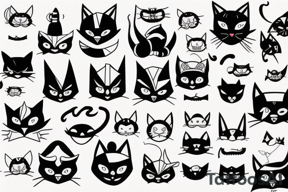 Devil with cat face tattoo idea