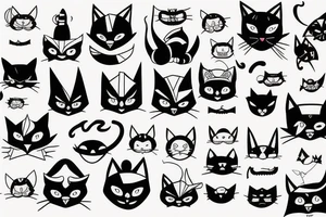 Devil with cat face tattoo idea