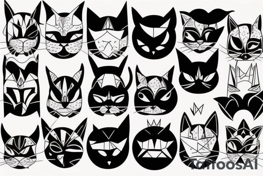 Devil with cat face tattoo idea