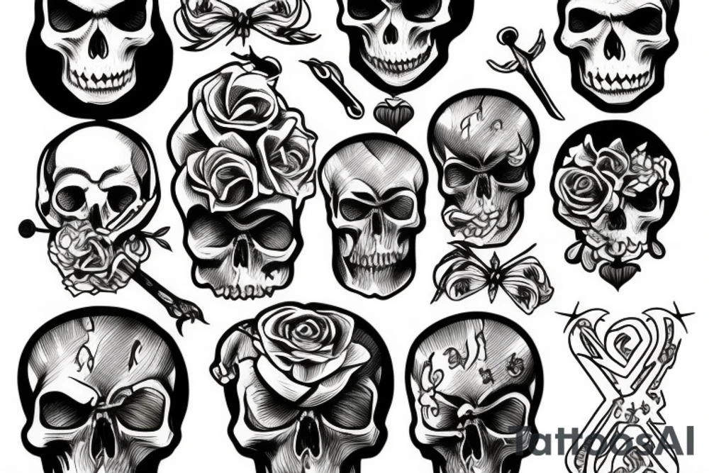 stoic, skull, death is inevitable tattoo idea