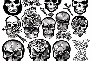 stoic, skull, death is inevitable tattoo idea