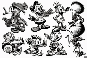 donald duck tattoo idea