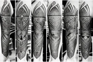 technical knight on knee tattoo idea